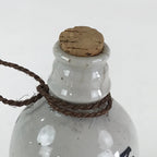 Japanese Ceramic Sake Bottle Vtg Pottery Ukiyo-e Tokkuri Gray TS469