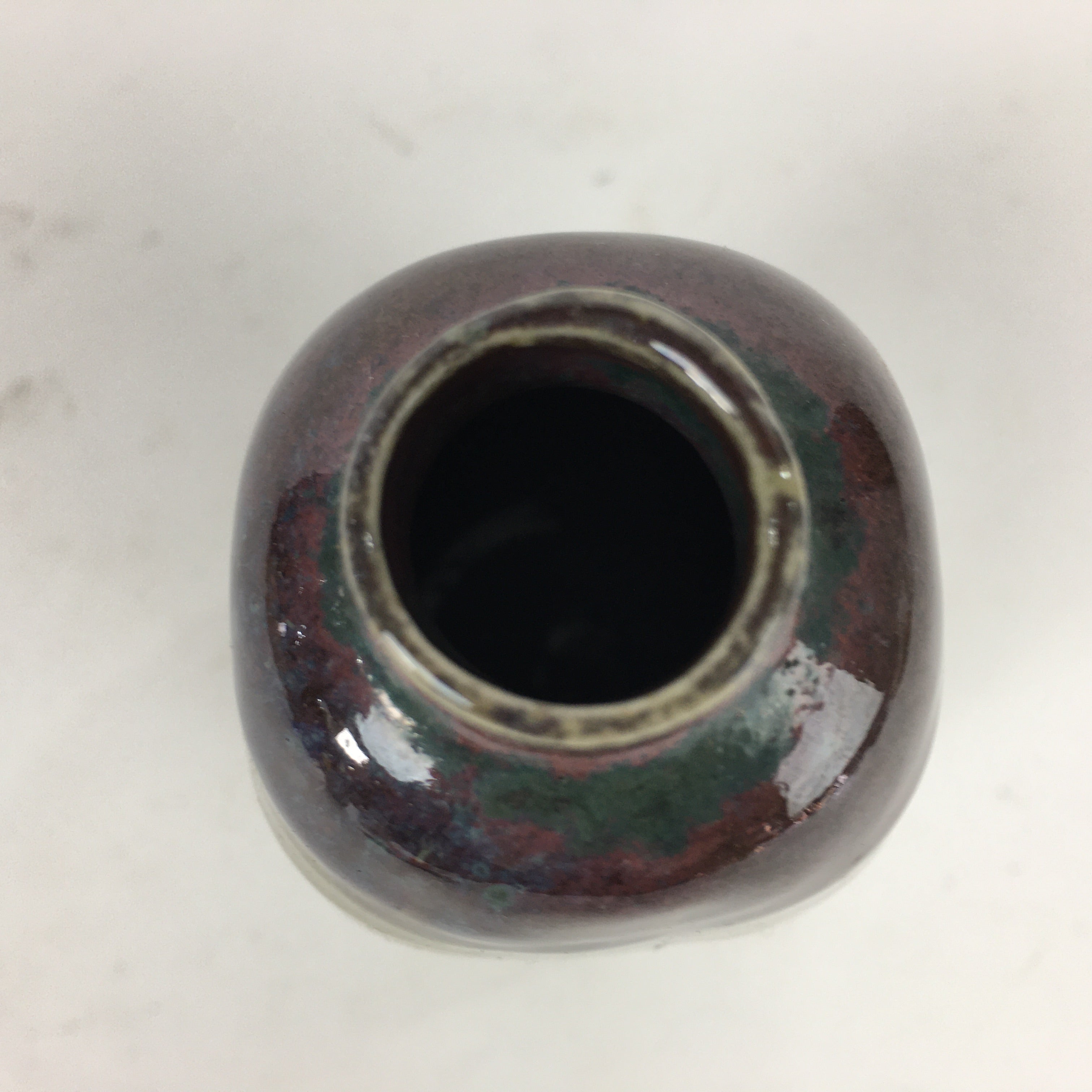 Japanese Ceramic Sake Bottle Vtg Pottery Yakimono Brown Poetry Tokkuri TS321