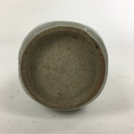 Japanese Ceramic Sake Bottle Vtg Pottery Yakimono Gray Poetry Tokkuri TS322