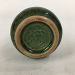 Japanese Ceramic Sake Bottle Vtg Pottery Yakimono Green Tokkuri TS334