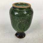 Japanese Ceramic Sake Bottle Vtg Pottery Yakimono Green Tokkuri TS335