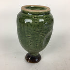 Japanese Ceramic Sake Bottle Vtg Pottery Yakimono Green Tokkuri TS336