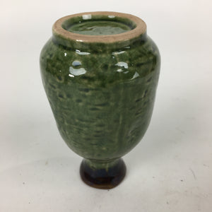 Japanese Ceramic Sake Bottle Vtg Pottery Yakimono Green Tokkuri TS336