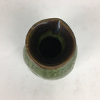 Japanese Ceramic Sake Bottle Vtg Pottery Yakimono Green Tokkuri TS337