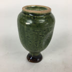 Japanese Ceramic Sake Bottle Vtg Pottery Yakimono Green Tokkuri TS337