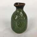 Japanese Ceramic Sake Bottle Vtg Pottery Yakimono Green Tokkuri TS337