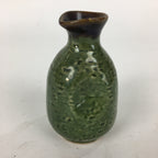 Japanese Ceramic Sake Bottle Vtg Pottery Yakimono Green Tokkuri TS337