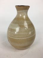 Japanese Ceramic Sake Bottle Vtg Pottery Yakimono Hand-Drawn Tokkuri TS332