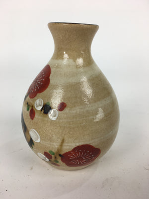 Japanese Ceramic Sake Bottle Vtg Pottery Yakimono Hand-Painted Tokkuri TS333