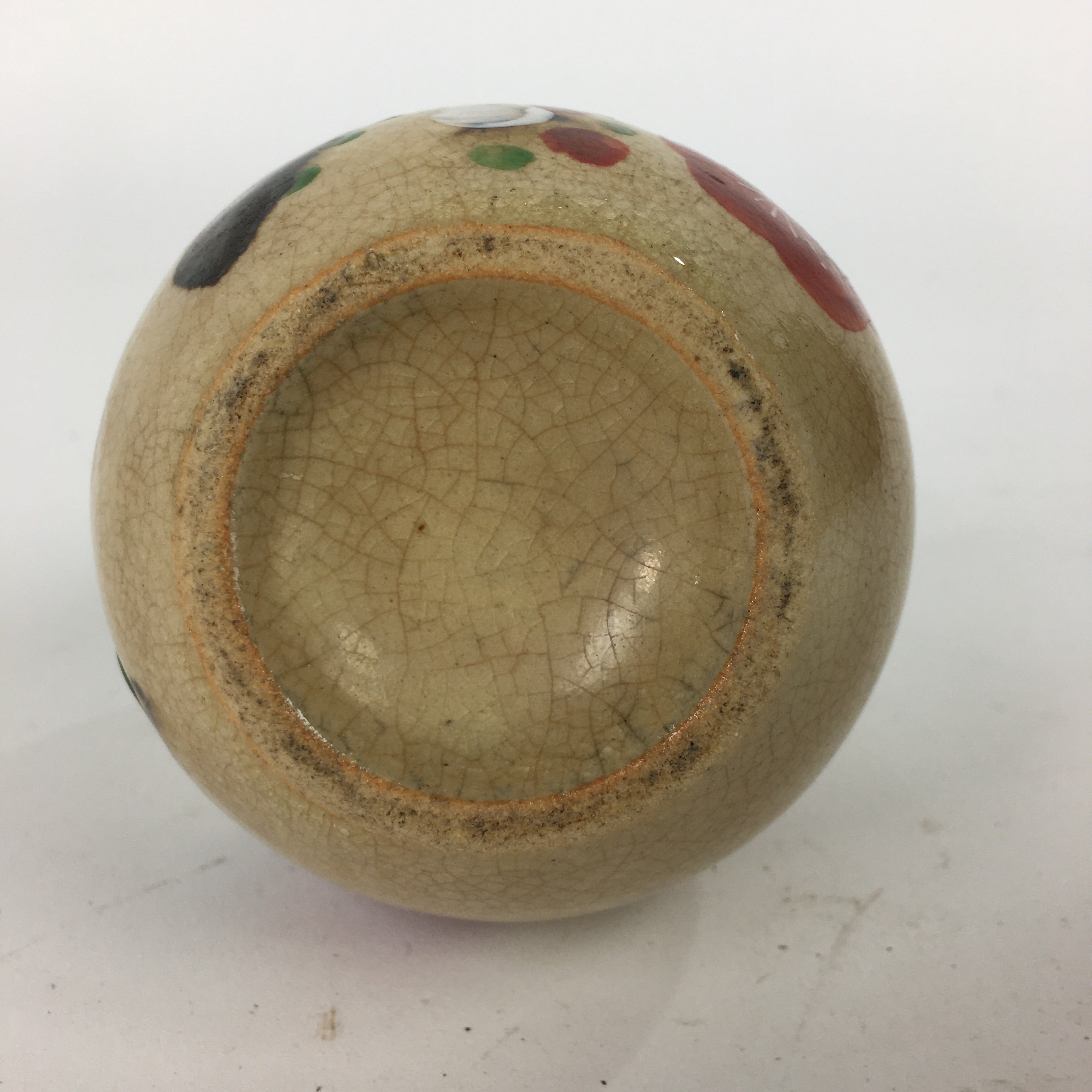 Japanese Ceramic Sake Bottle Vtg Pottery Yakimono Hand-Painted Tokkuri TS333