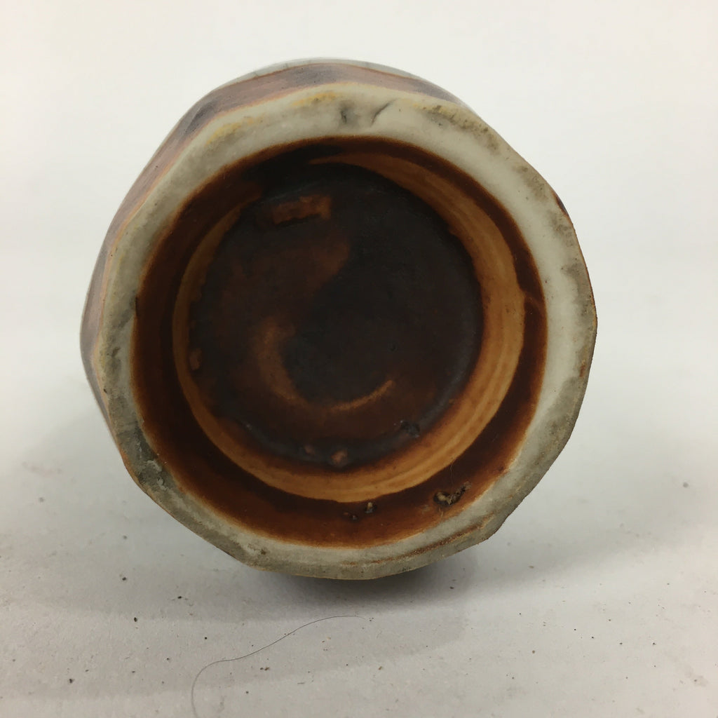 Japanese Ceramic Sake Bottle Vtg Pottery Yakimono Kannyu Tokkuri TS327
