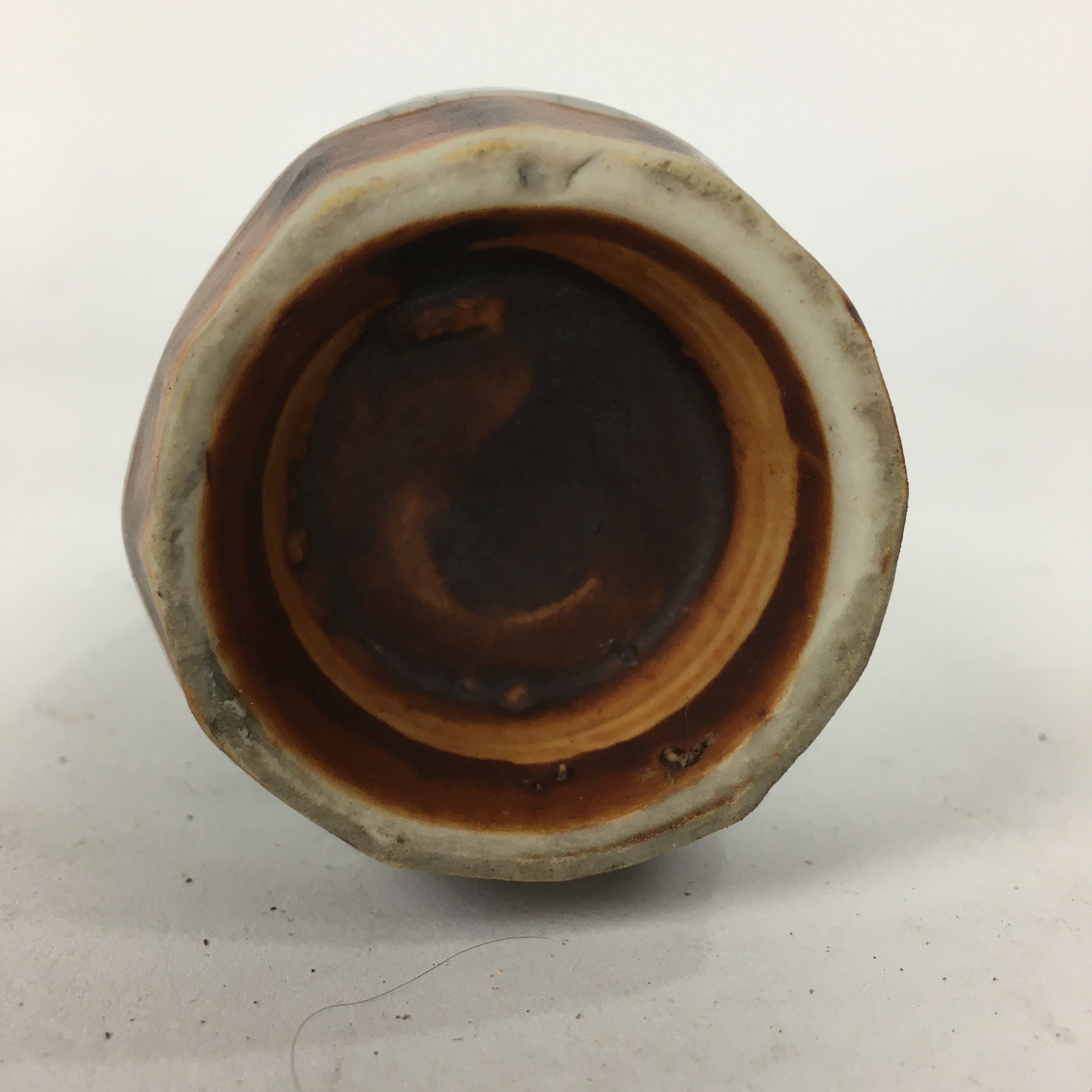 Japanese Ceramic Sake Bottle Vtg Pottery Yakimono Kannyu Tokkuri TS327