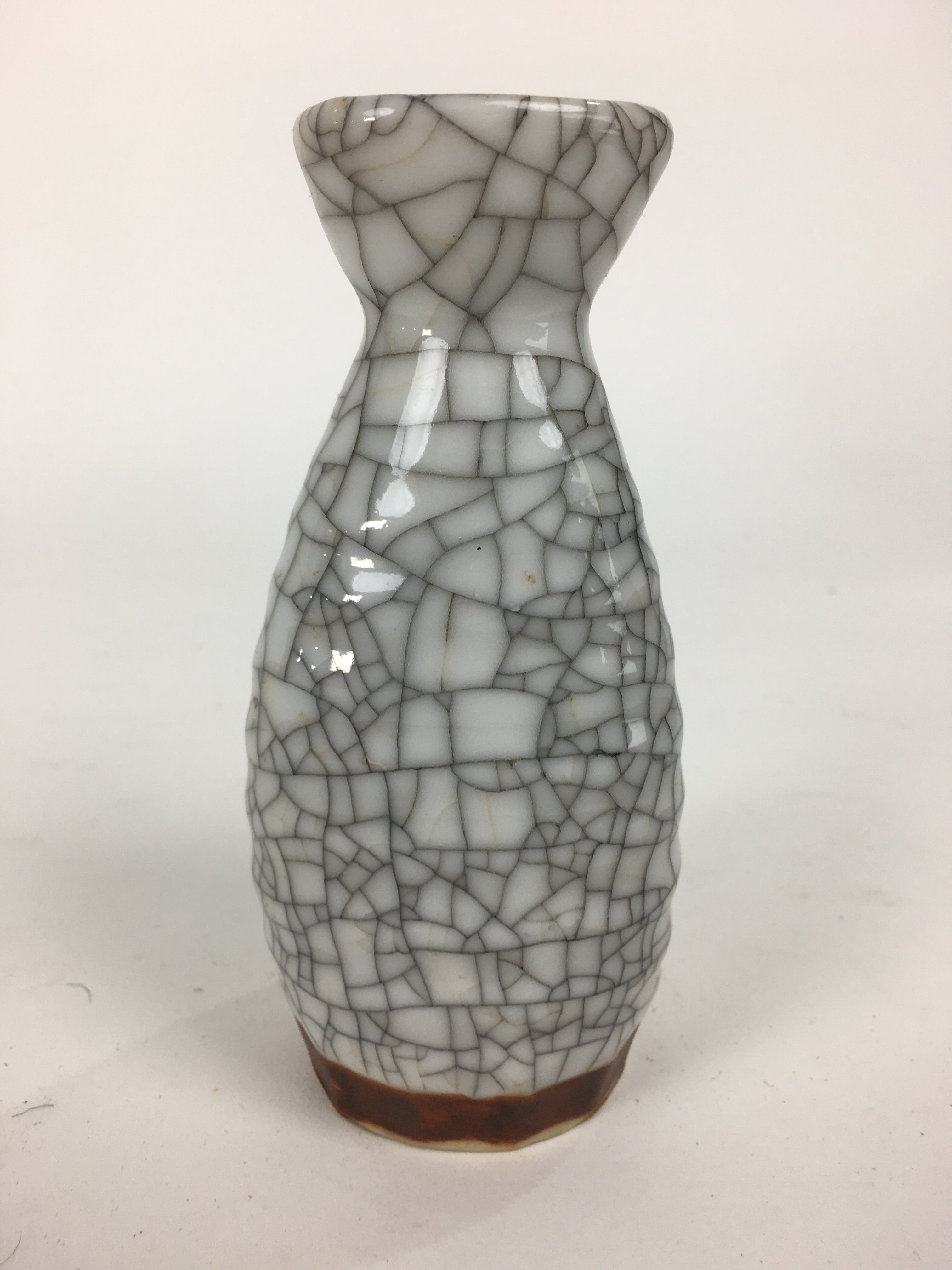 Japanese Ceramic Sake Bottle Vtg Pottery Yakimono Kannyu Tokkuri TS328