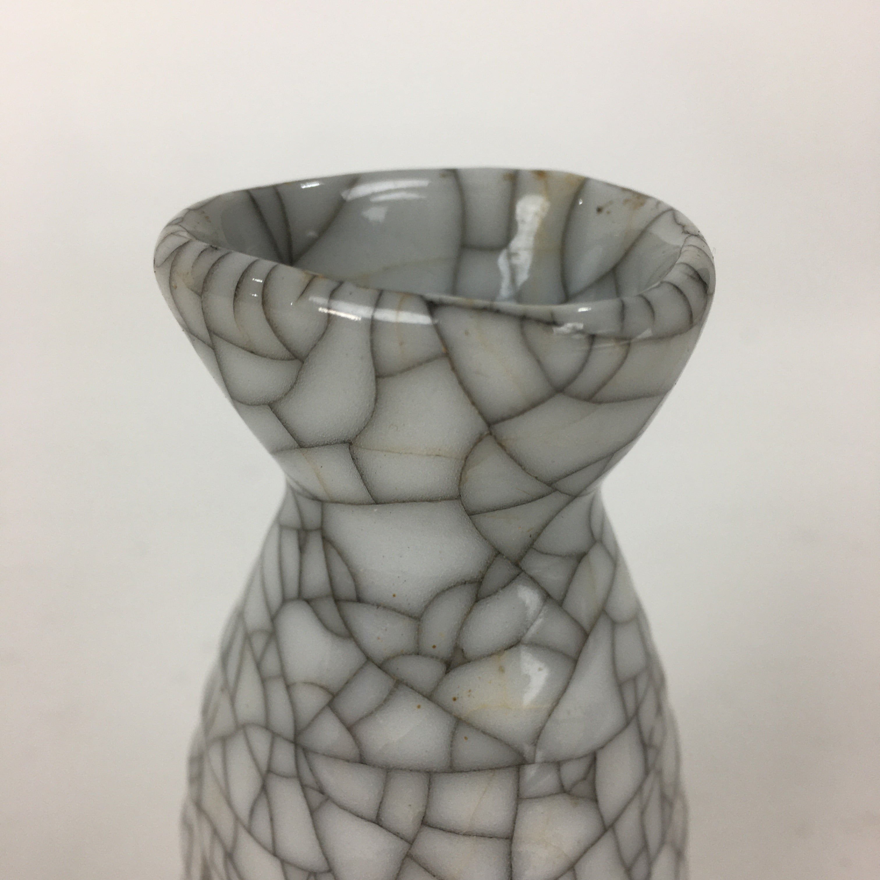 Japanese Ceramic Sake Bottle Vtg Pottery Yakimono Kannyu Tokkuri TS328