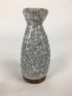 Japanese Ceramic Sake Bottle Vtg Pottery Yakimono Kannyu Tokkuri TS329