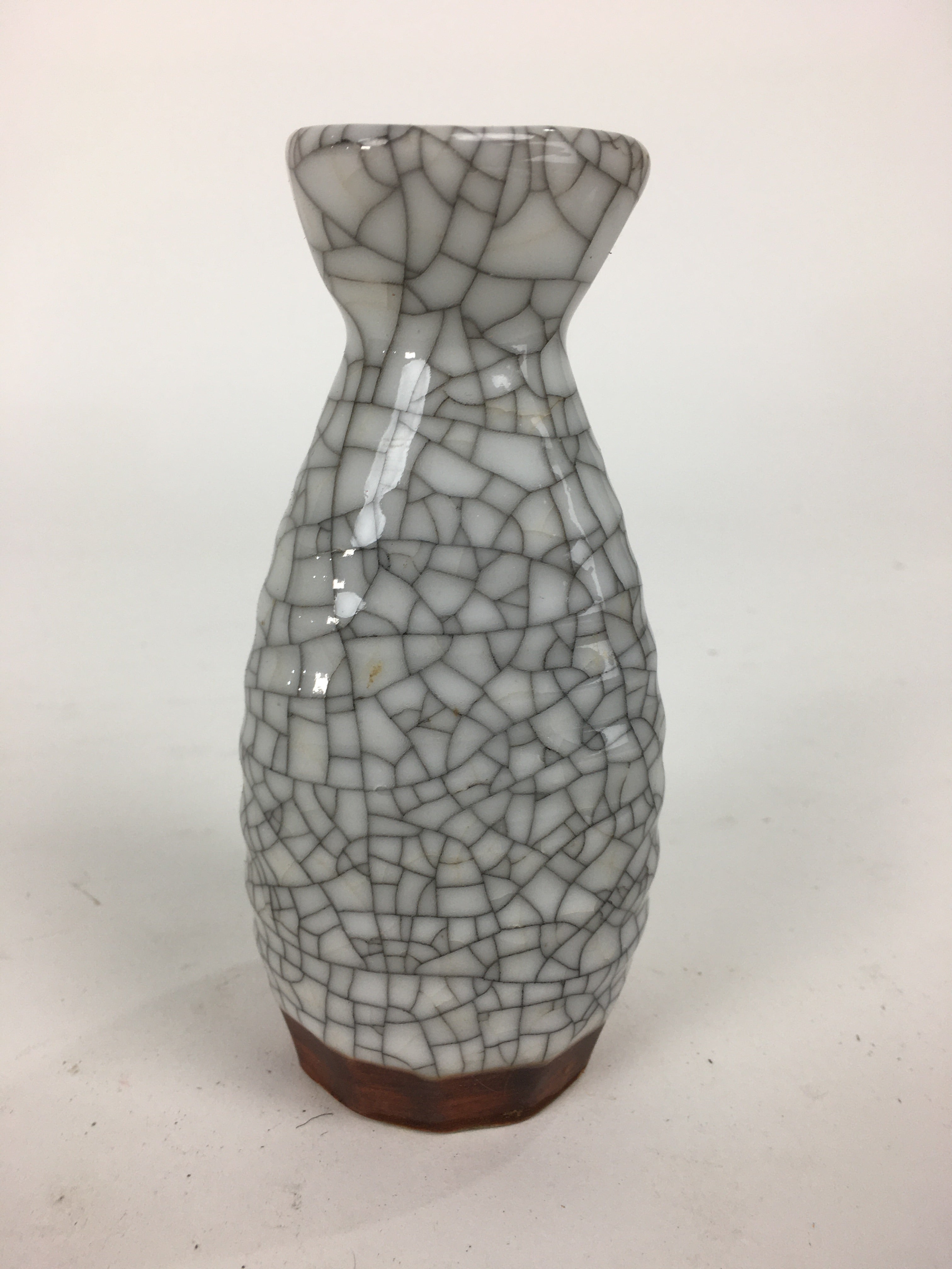 Japanese Ceramic Sake Bottle Vtg Pottery Yakimono Kannyu Tokkuri TS329