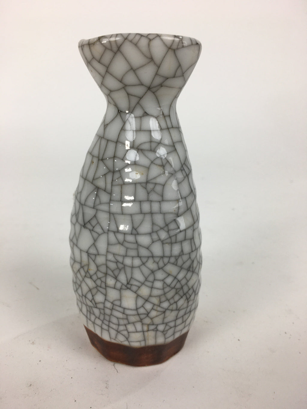 Japanese Ceramic Sake Bottle Vtg Pottery Yakimono Kannyu Tokkuri TS329