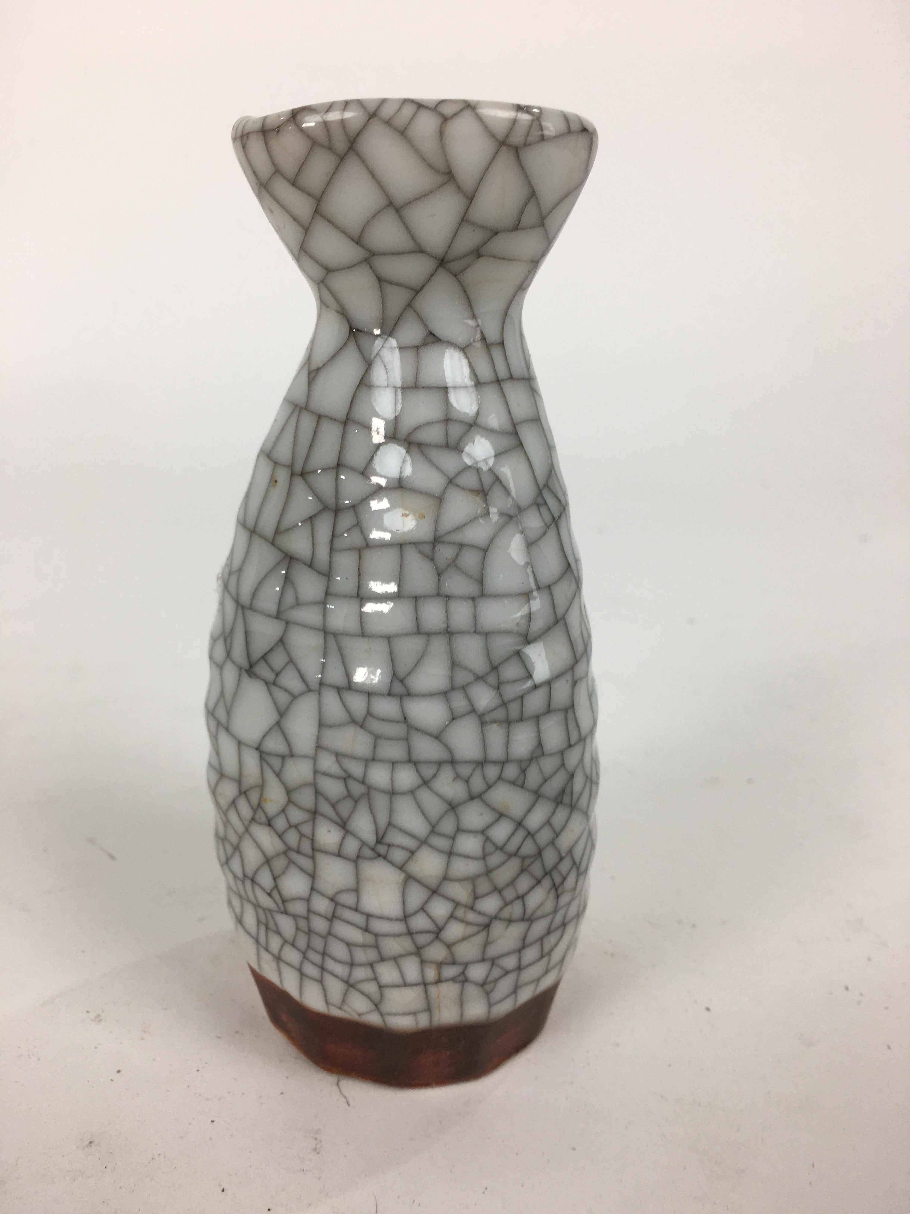 Japanese Ceramic Sake Bottle Vtg Pottery Yakimono Kannyu Tokkuri TS329