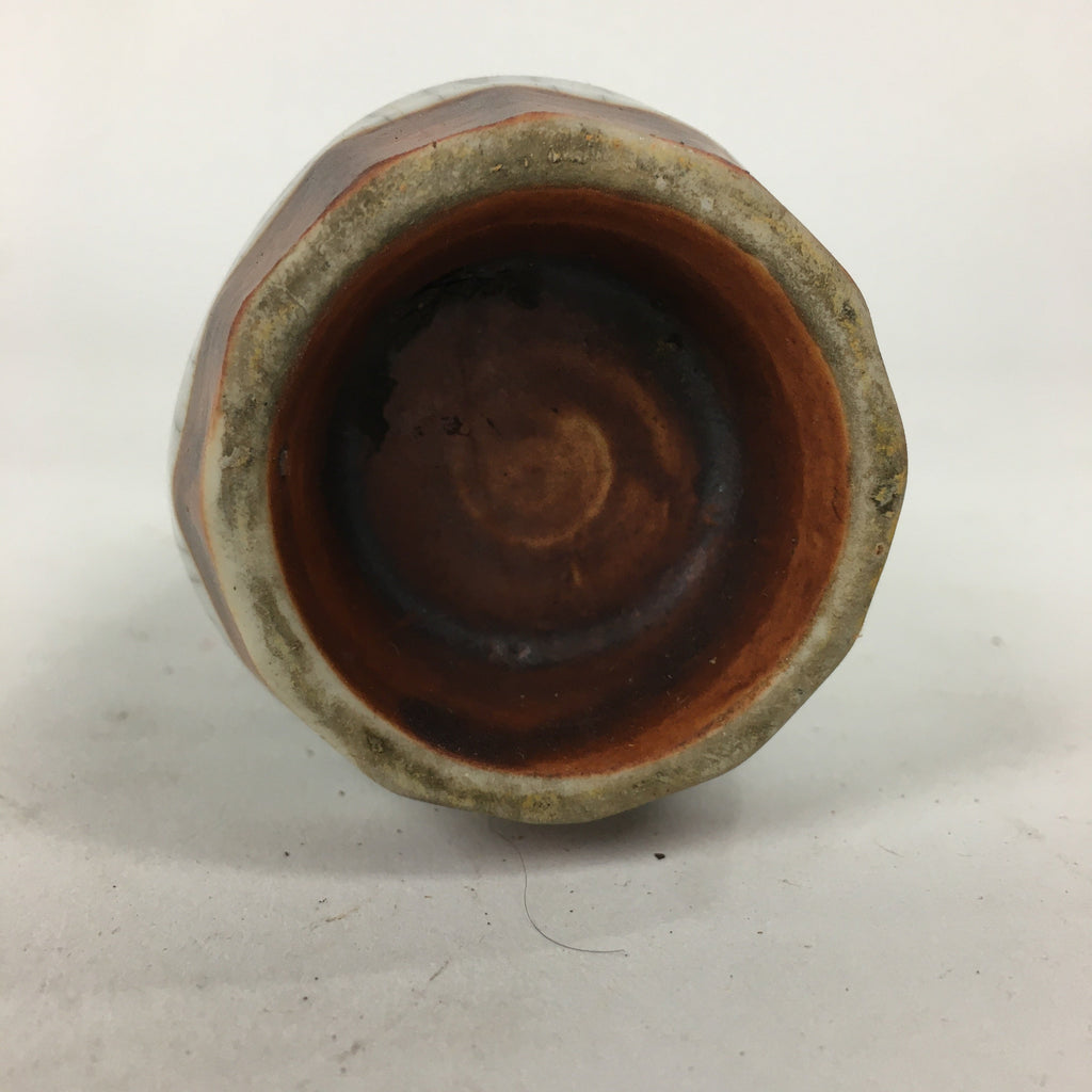 Japanese Ceramic Sake Bottle Vtg Pottery Yakimono Kannyu Tokkuri TS329
