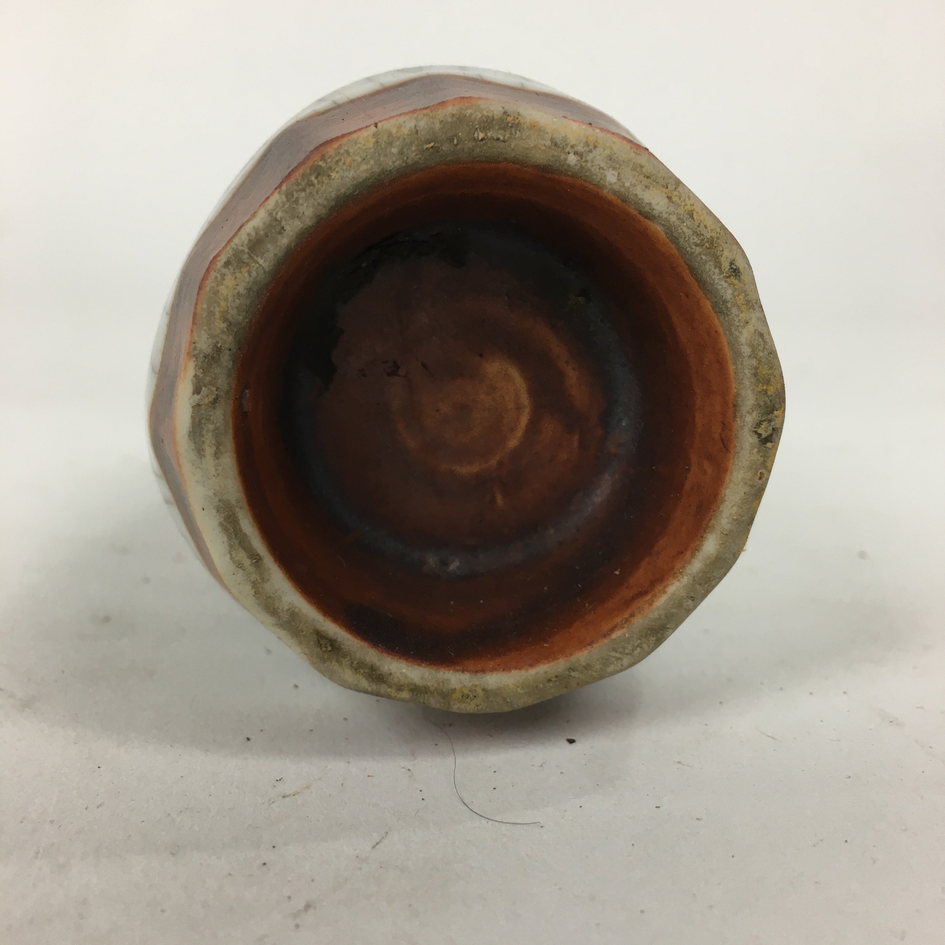 Japanese Ceramic Sake Bottle Vtg Pottery Yakimono Kannyu Tokkuri TS329