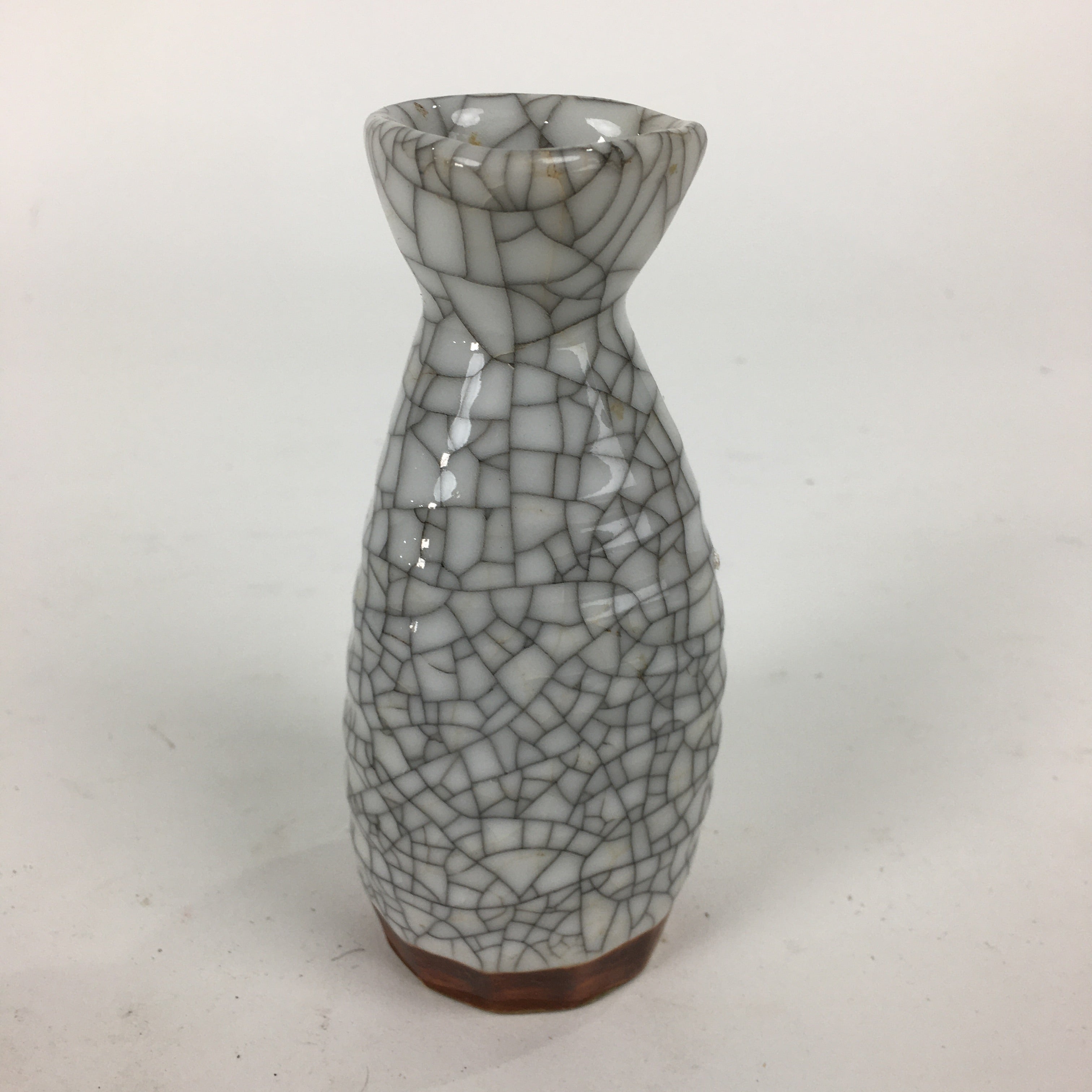 Japanese Ceramic Sake Bottle Vtg Pottery Yakimono Kannyu Tokkuri TS329