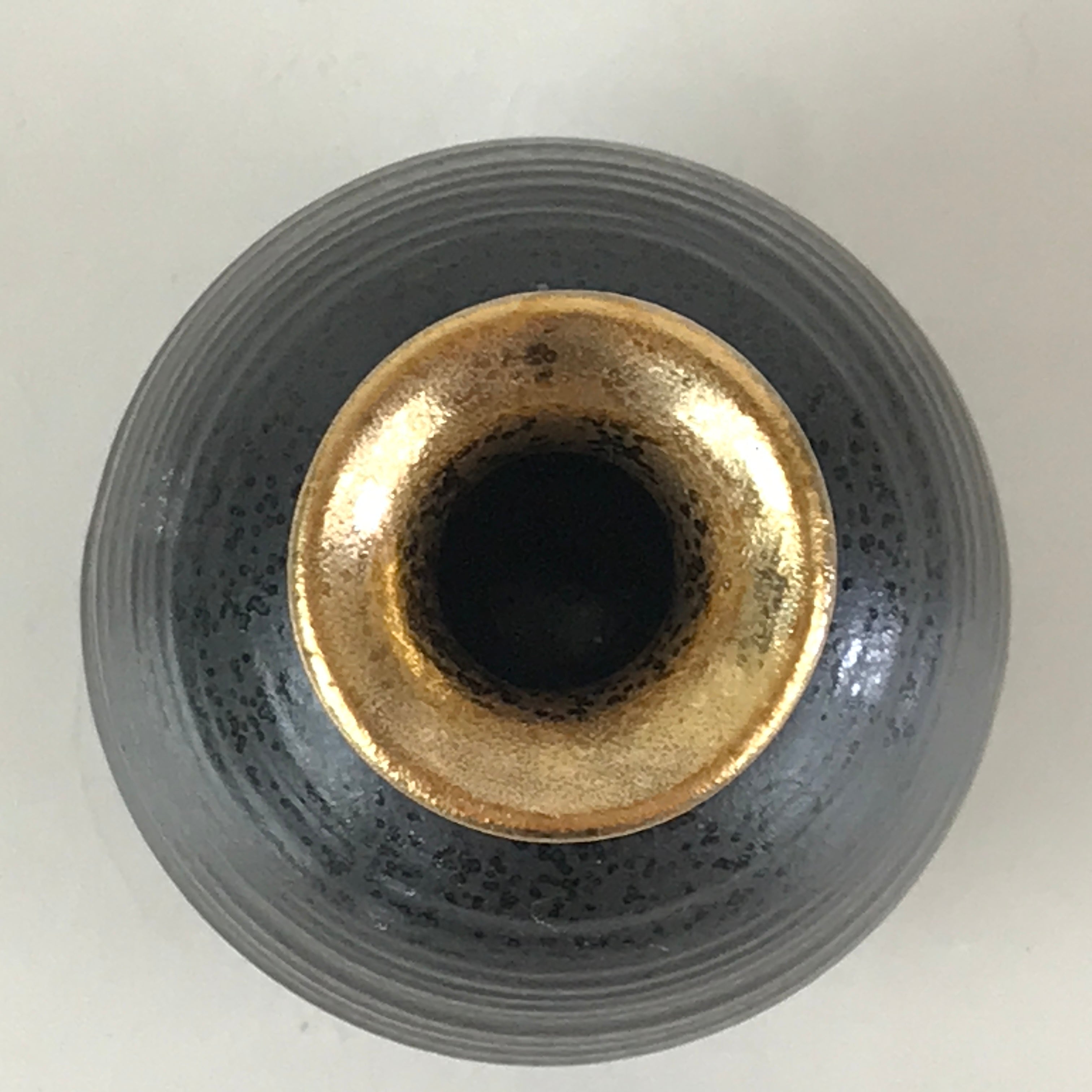 Japanese Ceramic Sake Bottle Vtg Pottery Yakimono Tokkuri Black TS470
