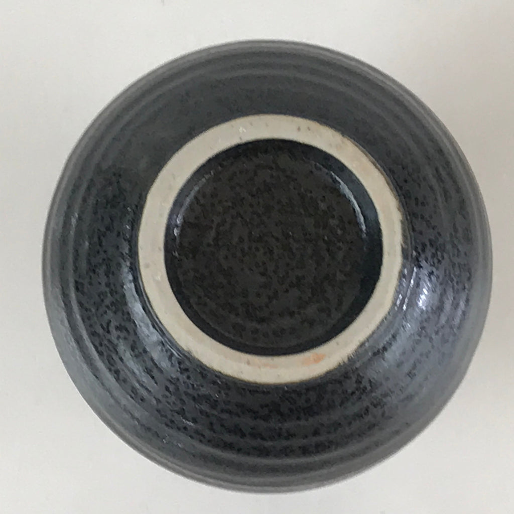 Japanese Ceramic Sake Bottle Vtg Pottery Yakimono Tokkuri Black TS470