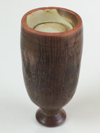 Japanese Ceramic Sake Bottle Vtg Pottery Yakimono Tokkuri Brown TS439