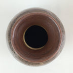 Japanese Ceramic Sake Bottle Vtg Pottery Yakimono Tokkuri Brown TS439