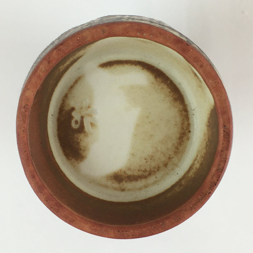 Japanese Ceramic Sake Bottle Vtg Pottery Yakimono Tokkuri Brown TS439