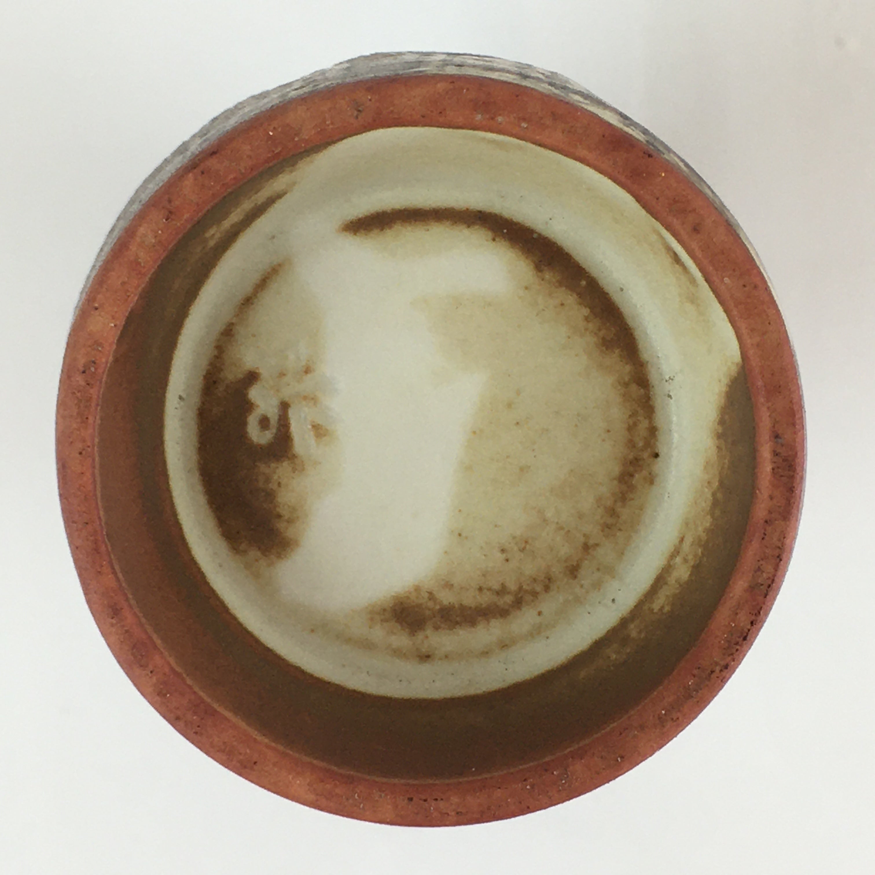 Japanese Ceramic Sake Bottle Vtg Pottery Yakimono Tokkuri Brown TS439