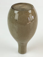 Japanese Ceramic Sake Bottle Vtg Pottery Yakimono Tokkuri Flower TS440