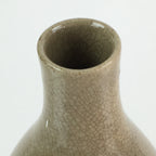 Japanese Ceramic Sake Bottle Vtg Pottery Yakimono Tokkuri Flower TS440