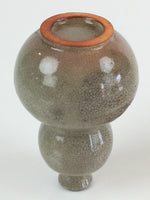 Japanese Ceramic Sake Bottle Vtg Pottery Yakimono Tokkuri Hyotan TS442