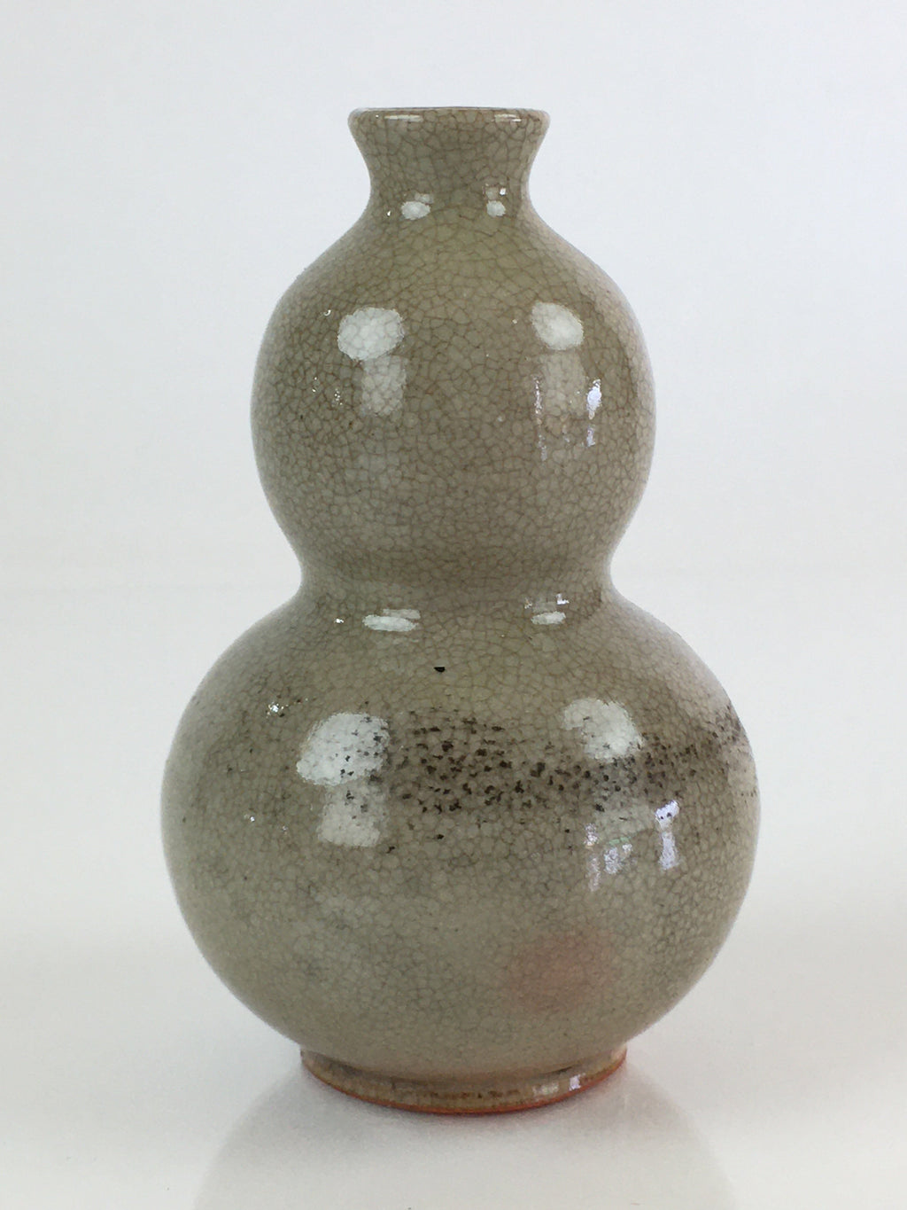 Japanese Ceramic Sake Bottle Vtg Pottery Yakimono Tokkuri Hyotan TS442