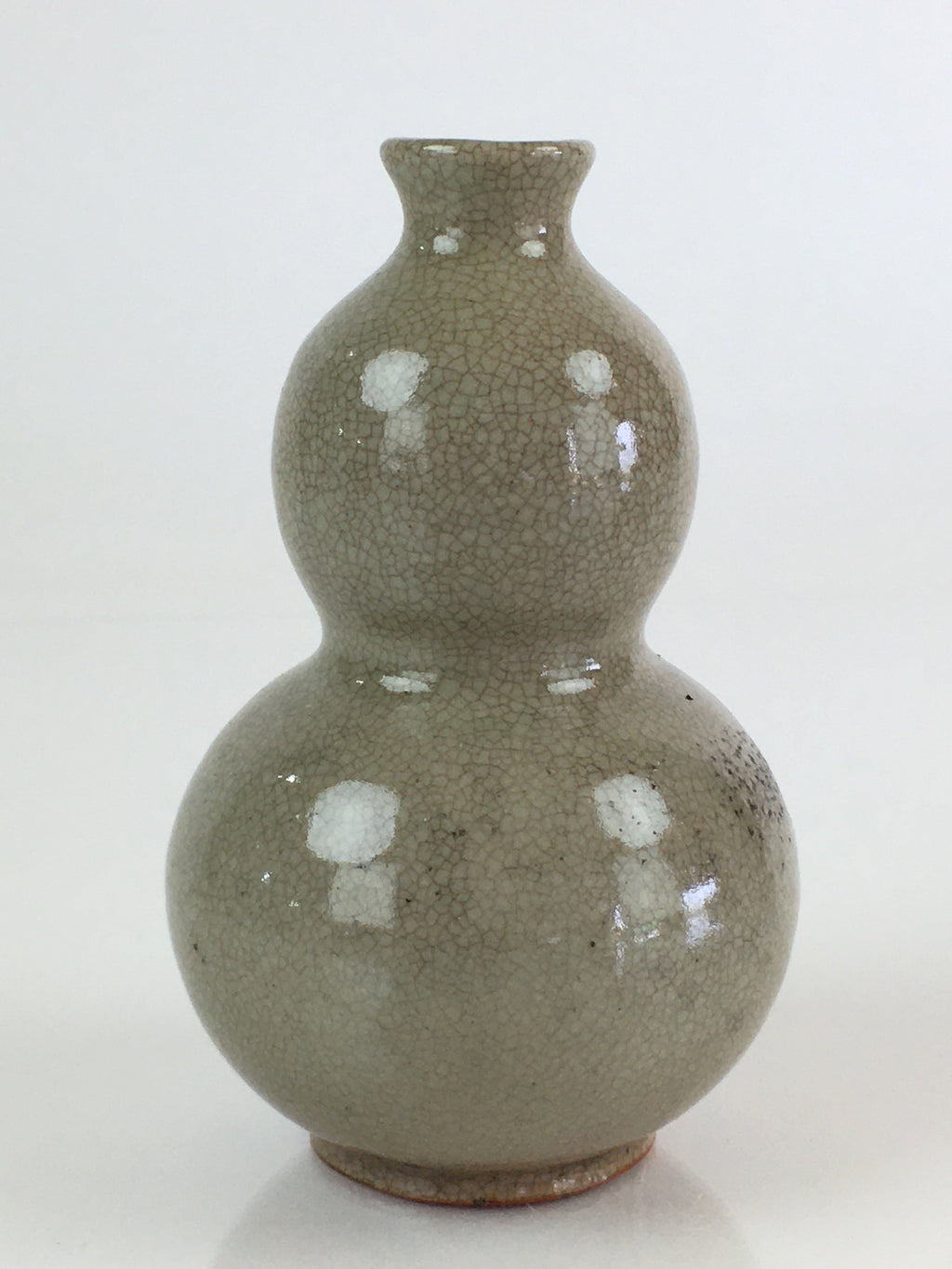 Japanese Ceramic Sake Bottle Vtg Pottery Yakimono Tokkuri Hyotan TS442