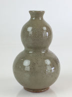 Japanese Ceramic Sake Bottle Vtg Pottery Yakimono Tokkuri Hyotan TS442