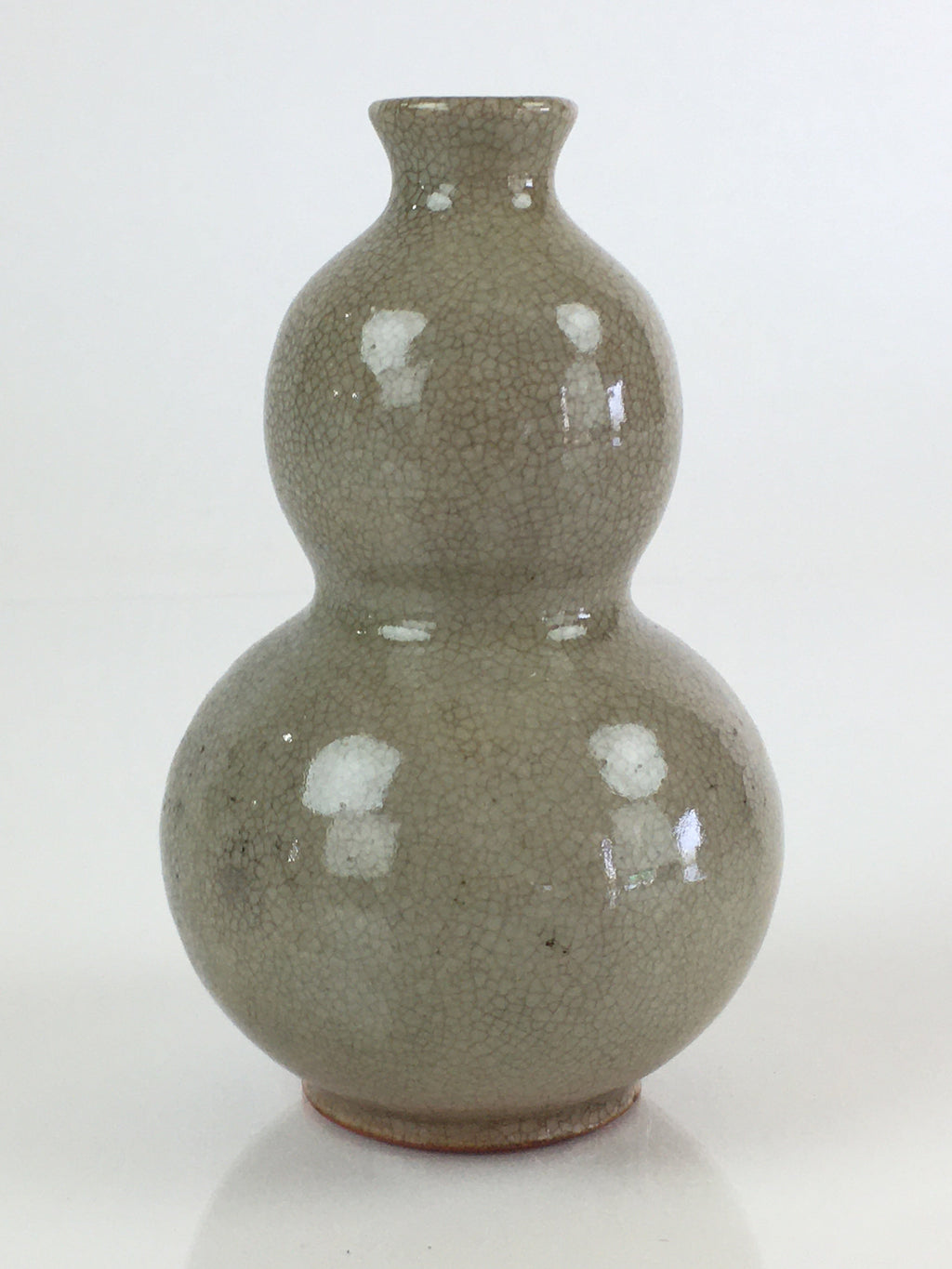 Japanese Ceramic Sake Bottle Vtg Pottery Yakimono Tokkuri Hyotan TS442