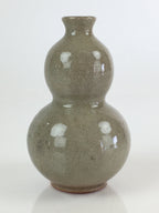 Japanese Ceramic Sake Bottle Vtg Pottery Yakimono Tokkuri Hyotan TS442