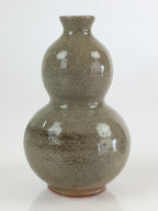 Japanese Ceramic Sake Bottle Vtg Pottery Yakimono Tokkuri Hyotan TS442