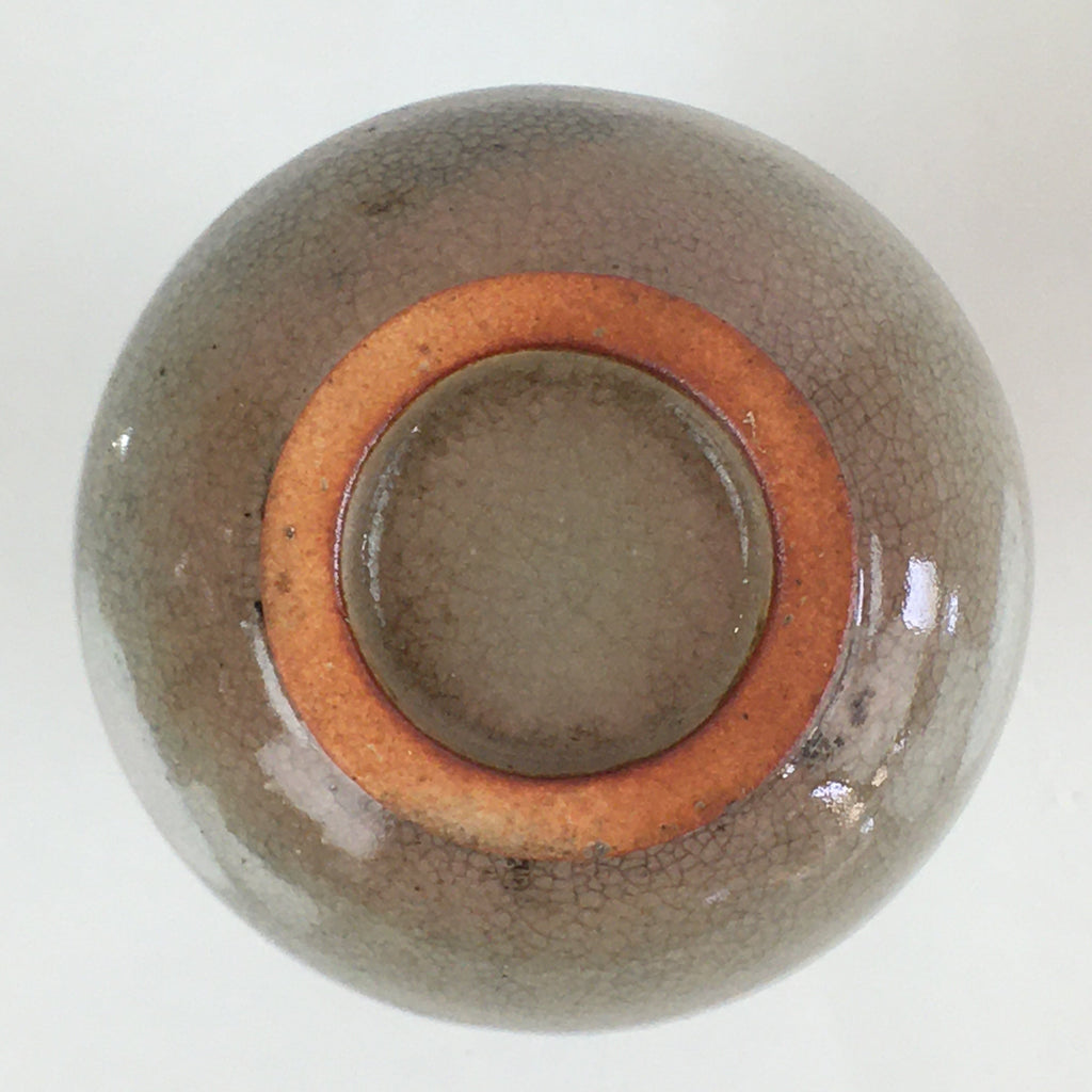 Japanese Ceramic Sake Bottle Vtg Pottery Yakimono Tokkuri Hyotan TS442
