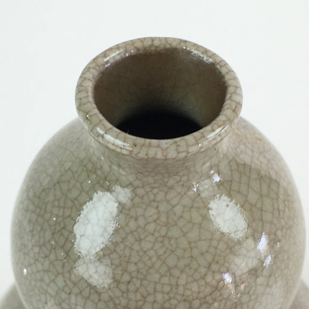 Japanese Ceramic Sake Bottle Vtg Pottery Yakimono Tokkuri Hyotan TS442