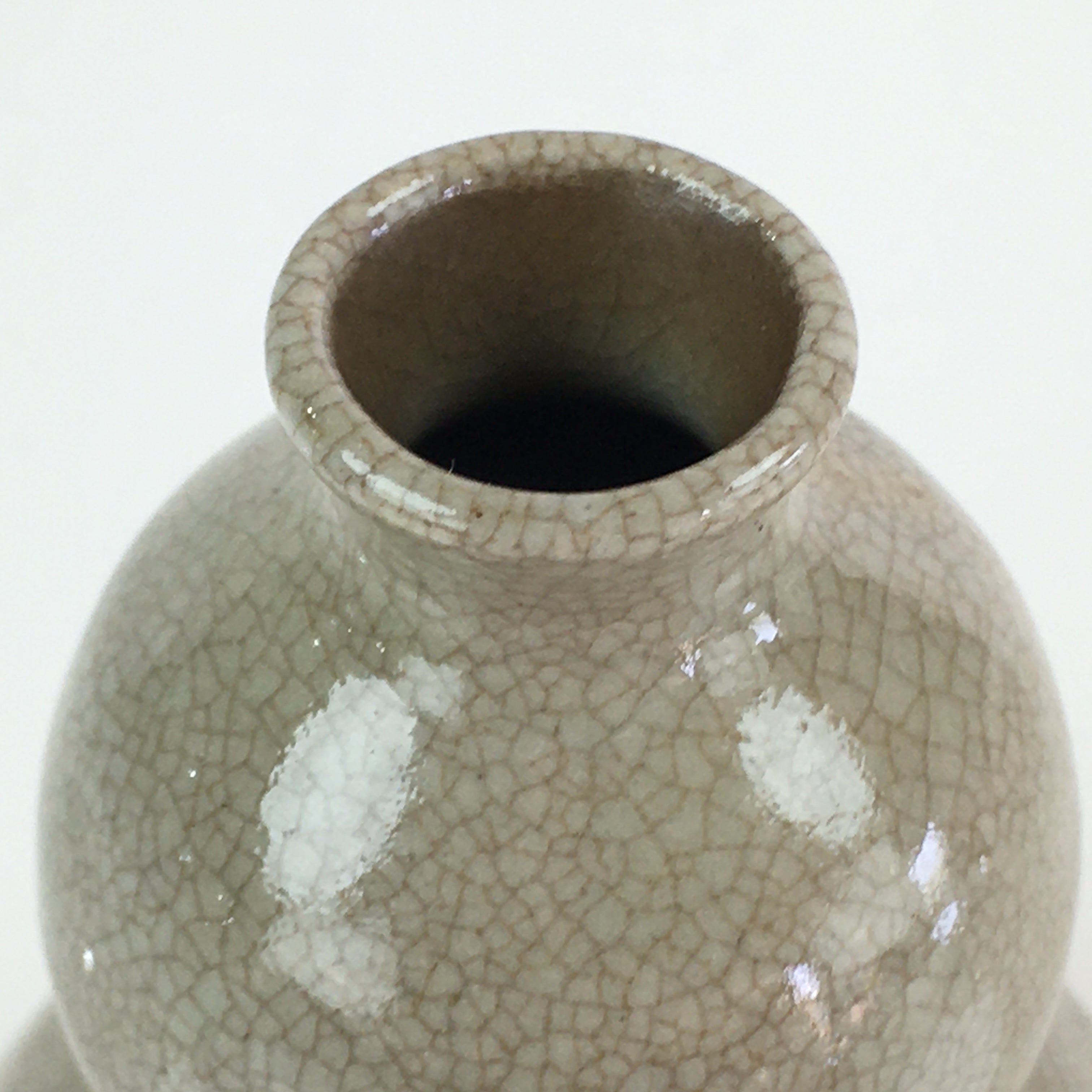 Japanese Ceramic Sake Bottle Vtg Pottery Yakimono Tokkuri Hyotan TS442