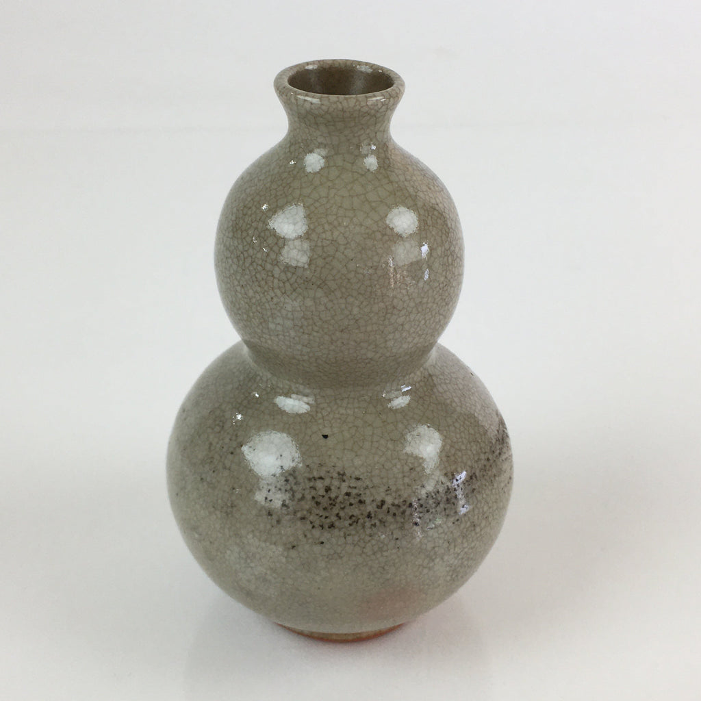 Japanese Ceramic Sake Bottle Vtg Pottery Yakimono Tokkuri Hyotan TS442