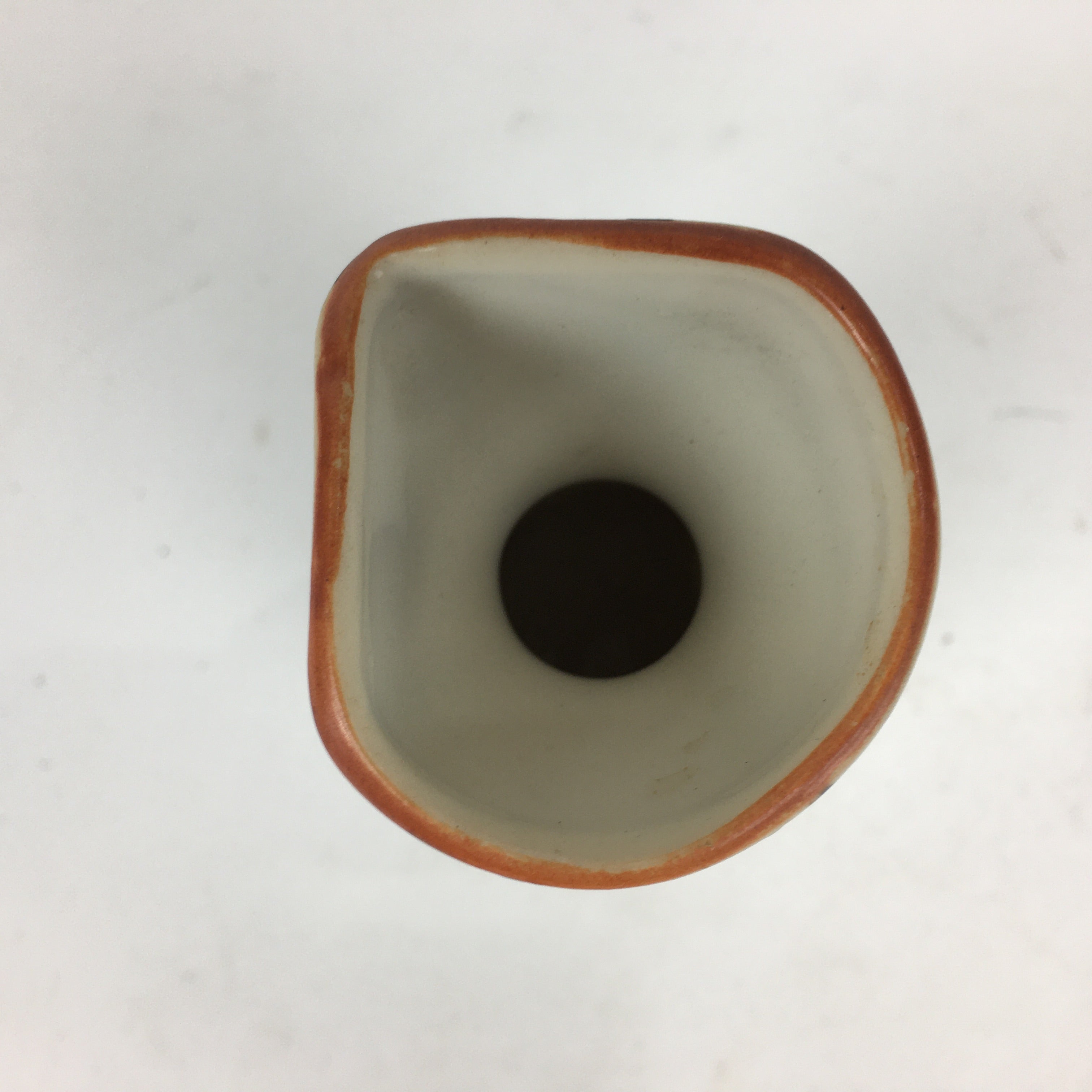 Japanese Ceramic Sake Bottle Vtg Pottery Yakimono Vertical Lines Tokkuri TS342