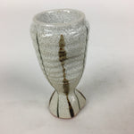 Japanese Ceramic Sake Bottle Vtg Pottery Yakimono Vertical Lines Tokkuri TS342