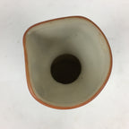 Japanese Ceramic Sake Bottle Vtg Pottery Yakimono Vertical Lines Tokkuri TS343