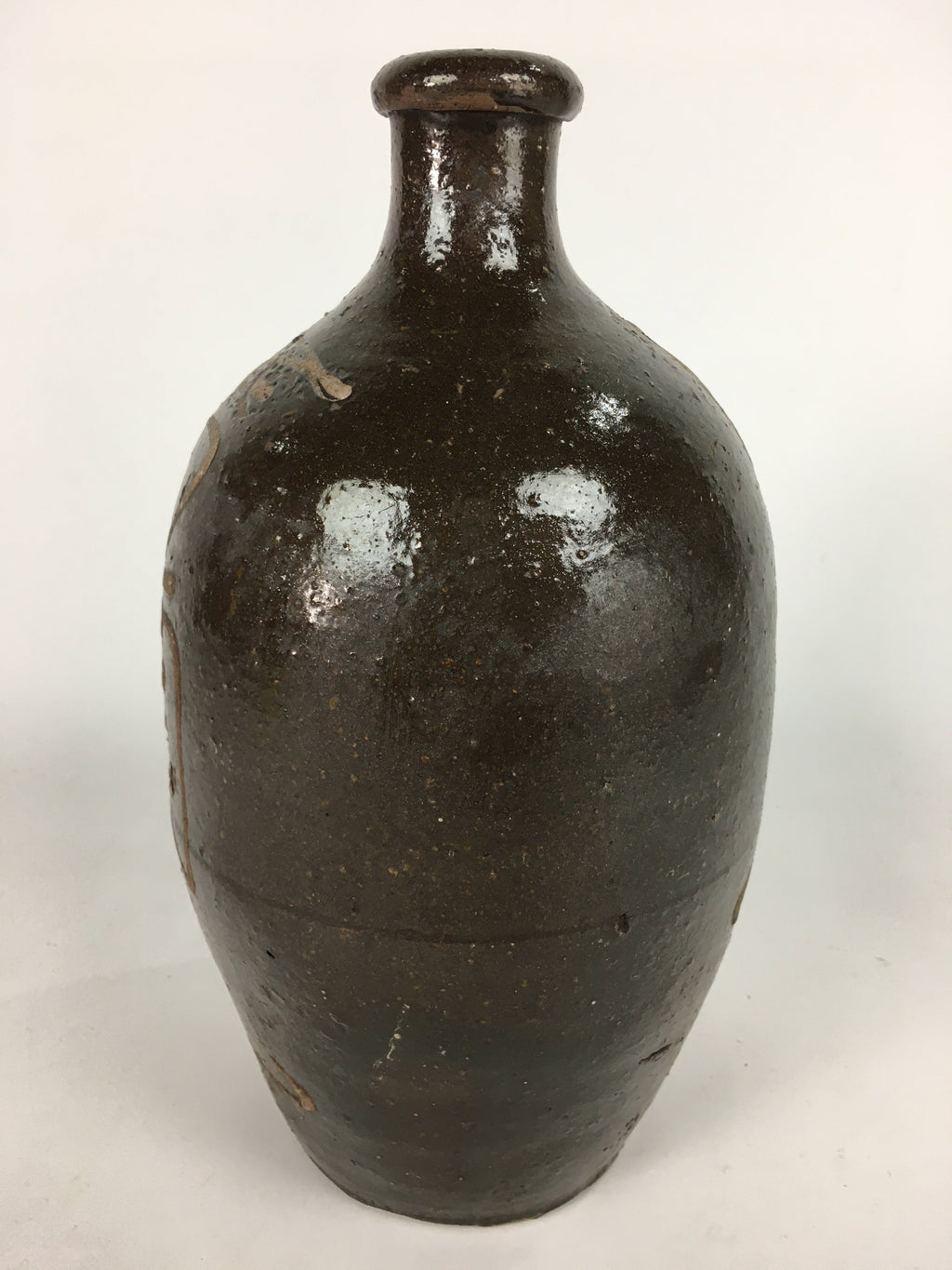 Japanese Ceramic Sake Bottle Vtg Tokkuri Pottery Kayoi-Tokkuri Brown TS293