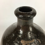 Japanese Ceramic Sake Bottle Vtg Tokkuri Pottery Kayoi-Tokkuri Brown TS293