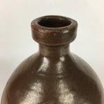 Japanese Ceramic Sake Bottle Vtg Tokkuri Pottery Kayoi-Tokkuri Brown TS294